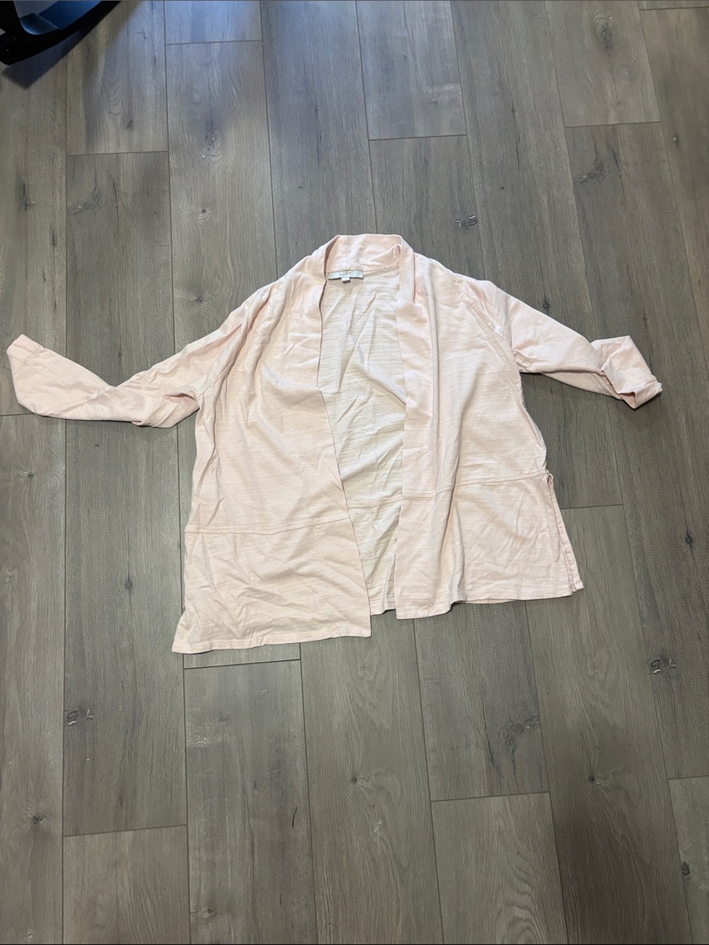 Light Pink Open-Front Women's cotton Cardigan